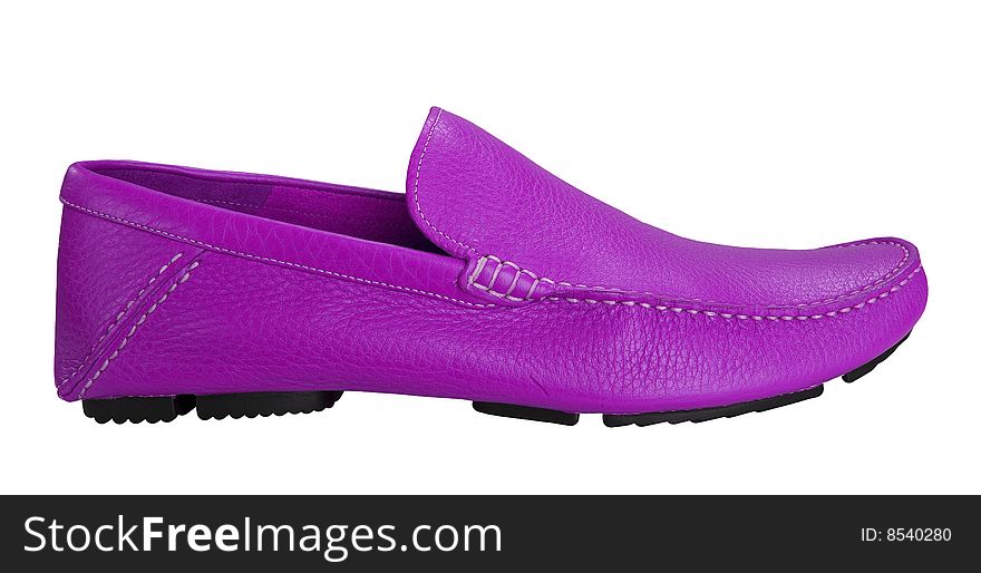 Leather isolated violet man shoe