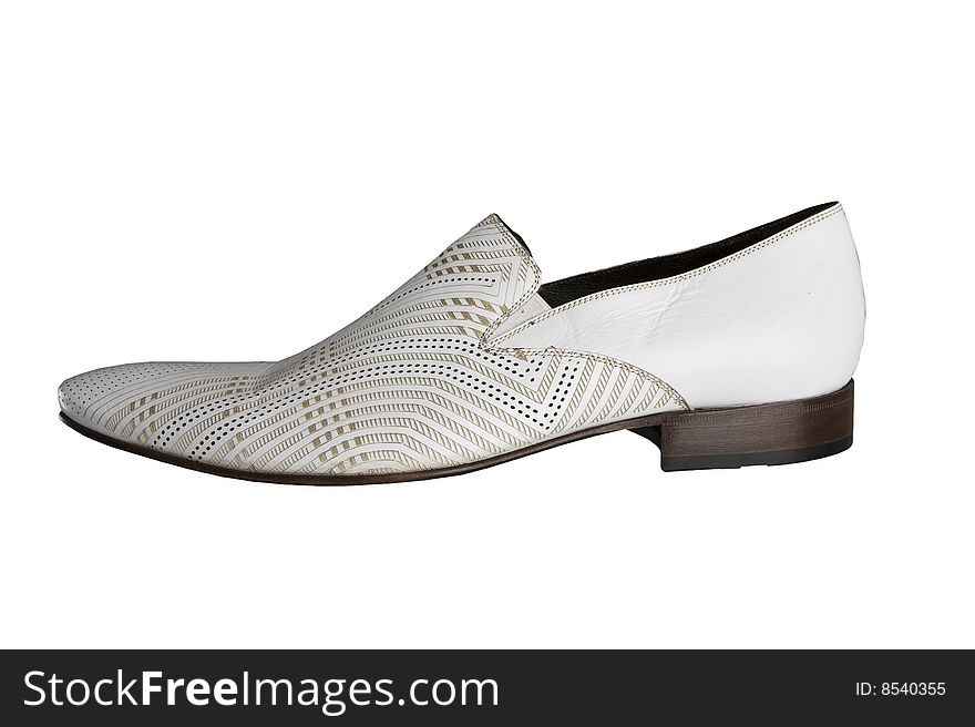 Leather isolated business man shoe. Leather isolated business man shoe