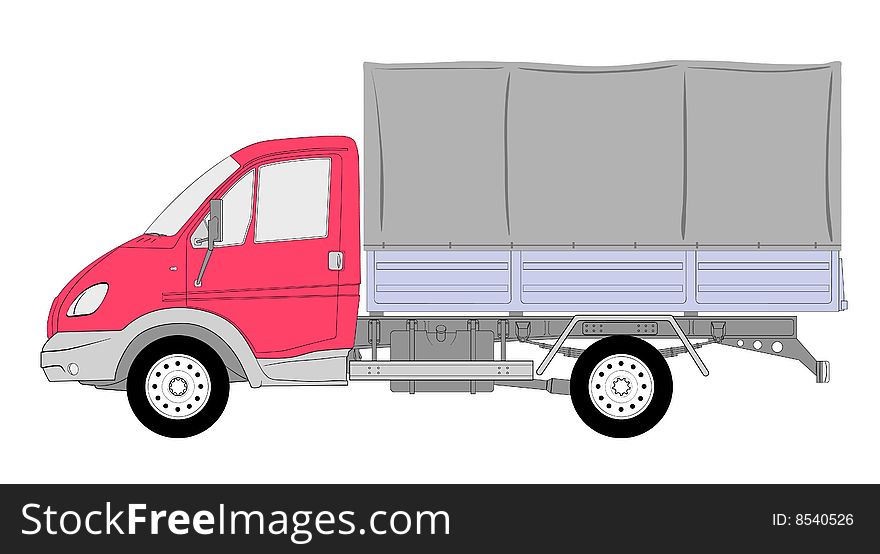 LKW truck with tent box. LKW truck with tent box