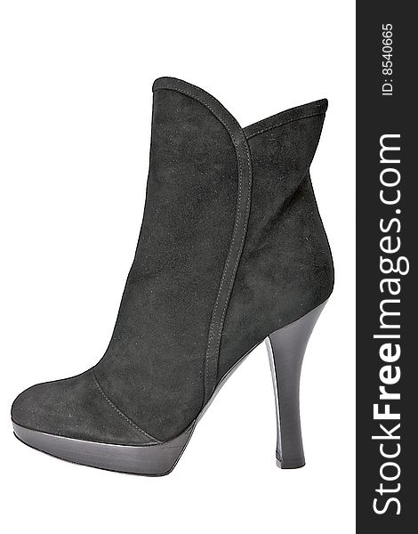 High heel color leather boot. High heel color leather boot