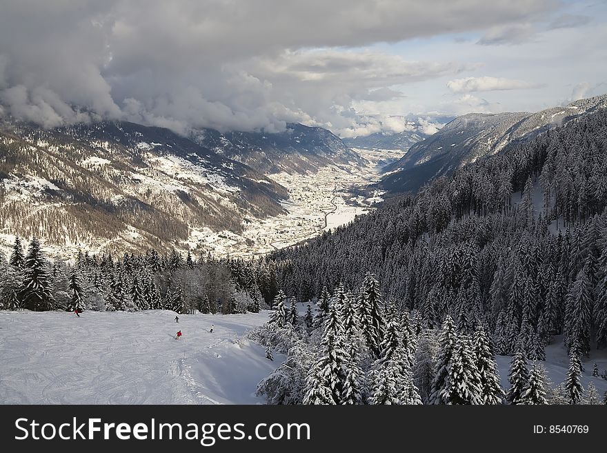 Winter landscape - photo taken in italian dolomites