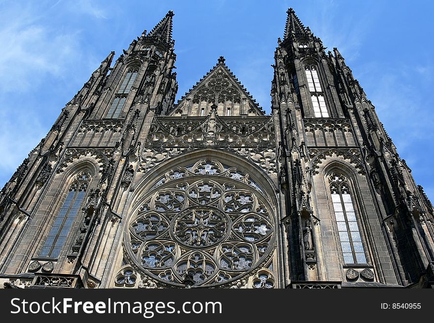 cathedral of saint vitus in prague(czech rep.)was originated in the 14th century.