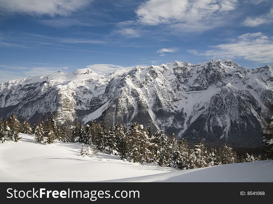 Winter landscape - photo taken in italian dolomites