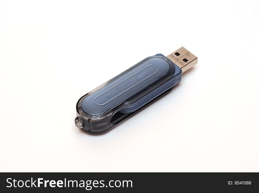 USB stick storage device, computer flash card isolated on white background. USB stick storage device, computer flash card isolated on white background