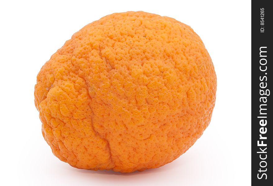 Fresh orange on white background. Close-up