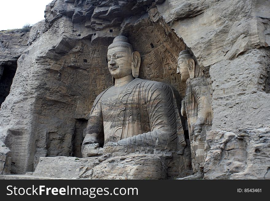 The biggest stone carving in Yungang Grottoes, Datong, Shanxi province, China. The biggest stone carving in Yungang Grottoes, Datong, Shanxi province, China.