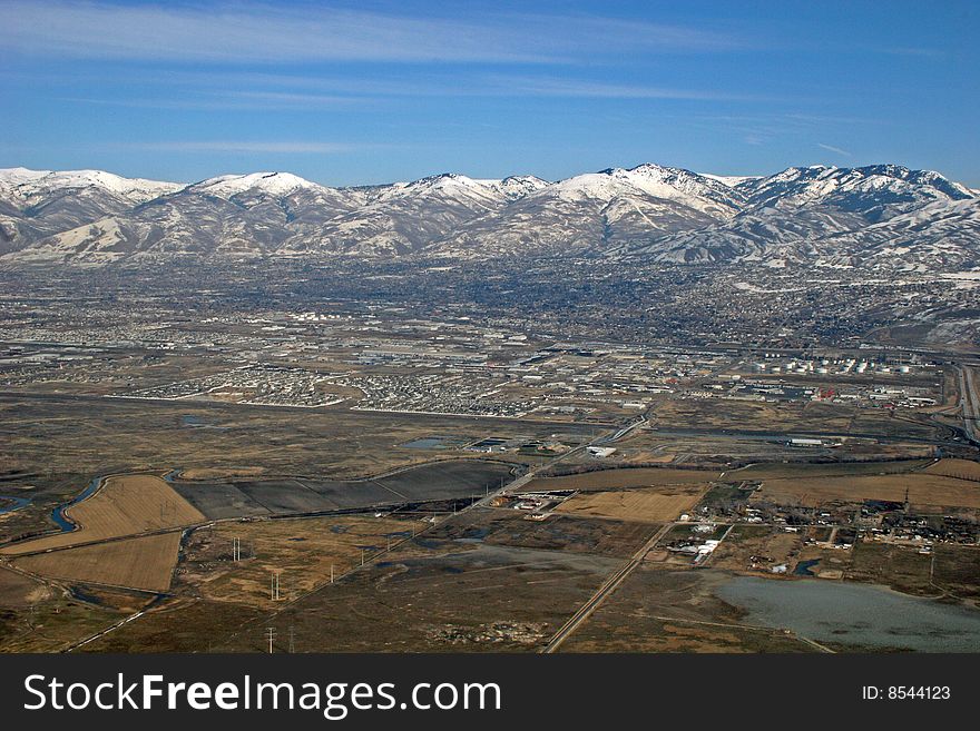 Rocky mountains from the air