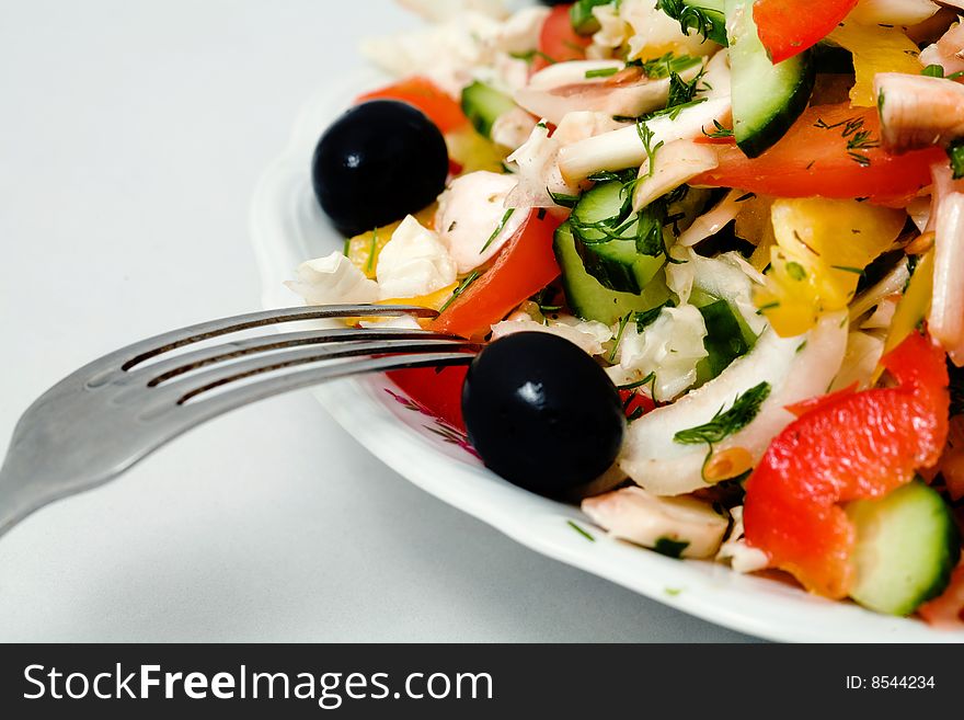 Stock photo: an image of fresh salad of vegetables on the plate