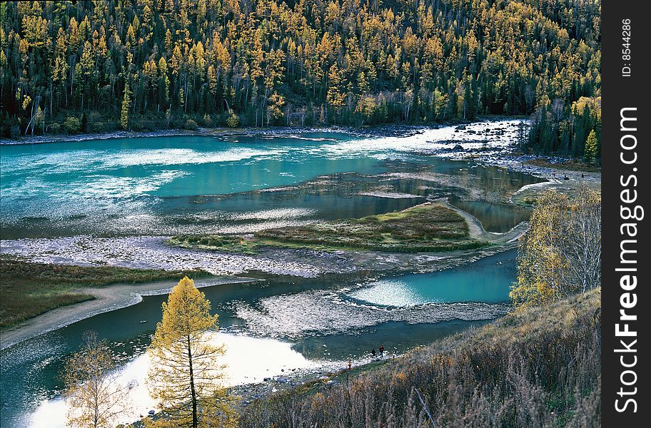 China/Xinjiang: Lying Dragon Bay In Kanas