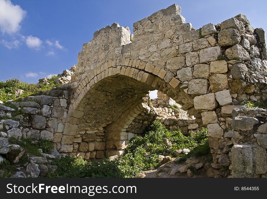 The ruins of Beit-Itab. Place in the Yehuda's mountains - Israel. These ruins were once a crusader fortress and an arab village. The ruins of Beit-Itab. Place in the Yehuda's mountains - Israel. These ruins were once a crusader fortress and an arab village.