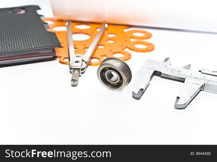 Working tools on the white background