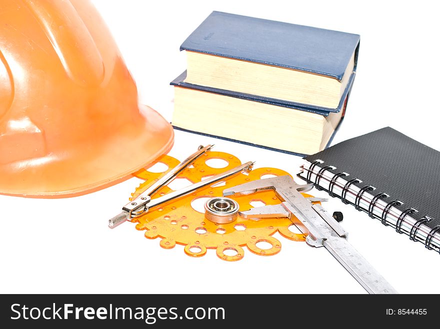 Working tools on the white background