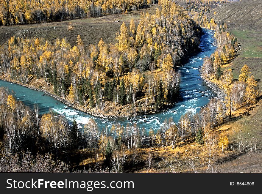 China/Xinjiang: The Turning Of Kanas River