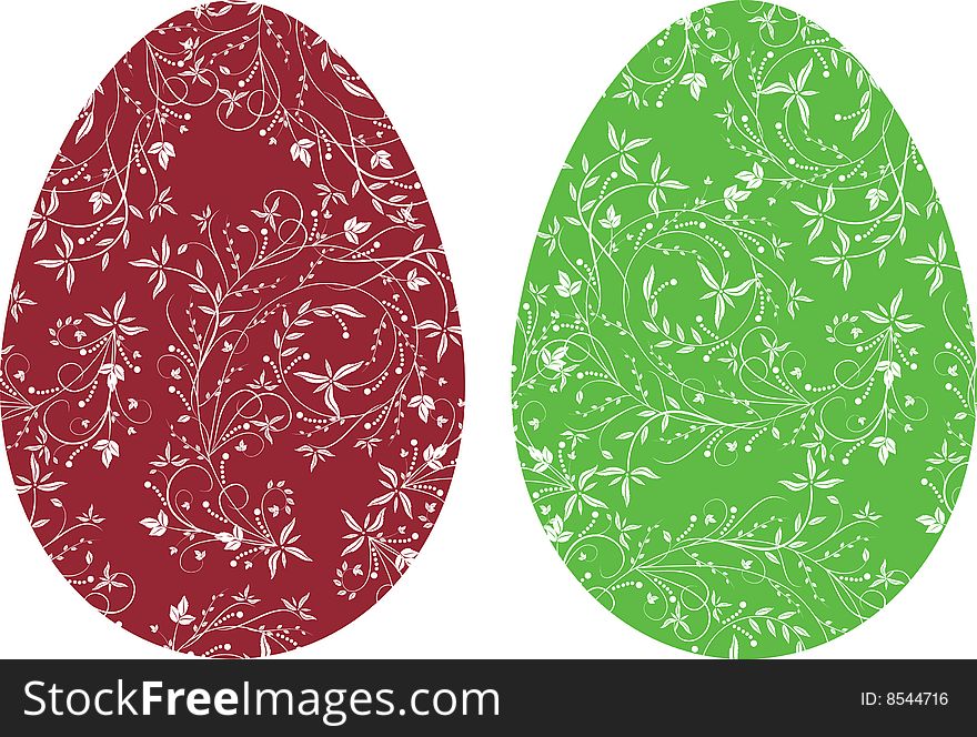 The vector illustration contains the image of eggs with pattern