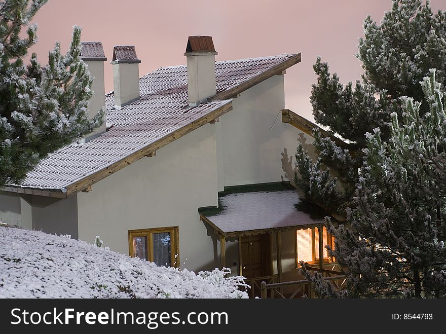 Living in mountain house in the afternoon