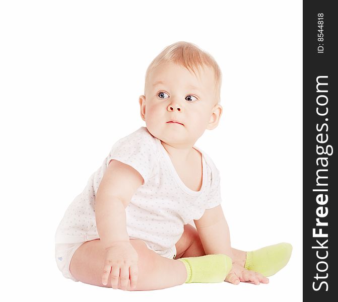 Small Boy On White Background