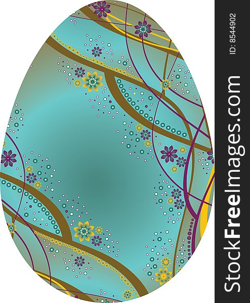 The vector illustration contains the image of egg with flower