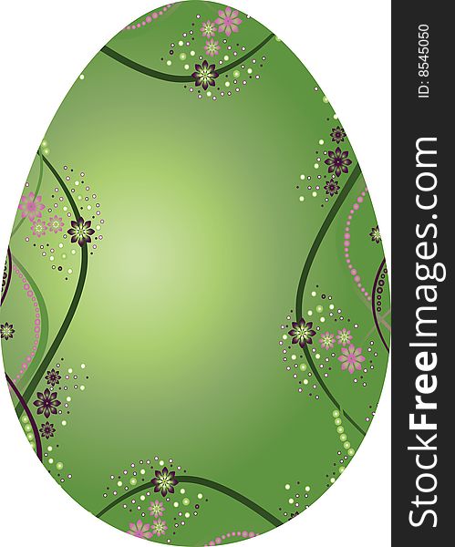 The vector illustration contains the image of egg with flower