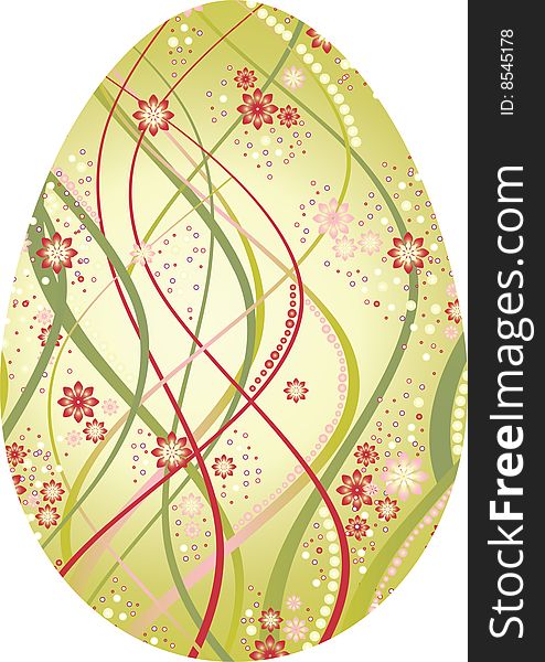 The vector illustration contains the image of egg with flower