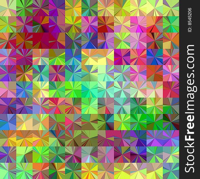Texture of many different bright spiral square tiles. Texture of many different bright spiral square tiles