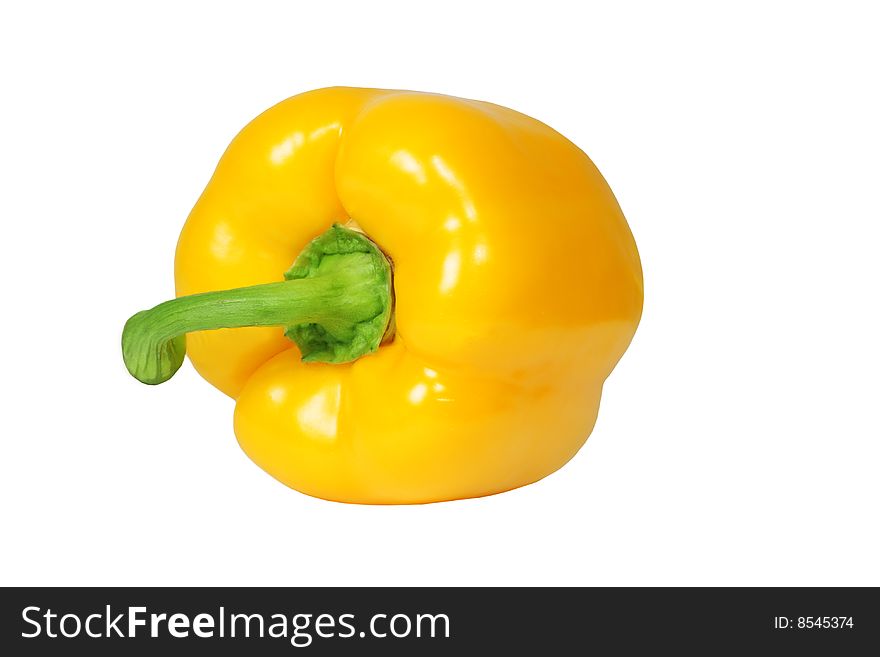 The yellow pepper isolated on white