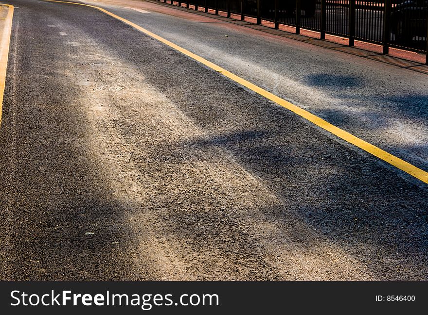 Highway Pictures, eye-catching yellow lines point to the distance