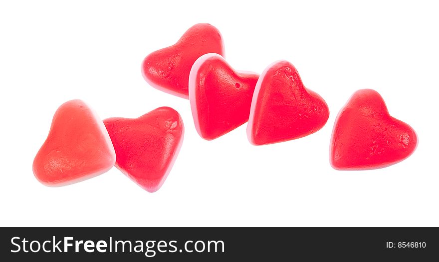 Valentine's hearts candy, isolated on a white background