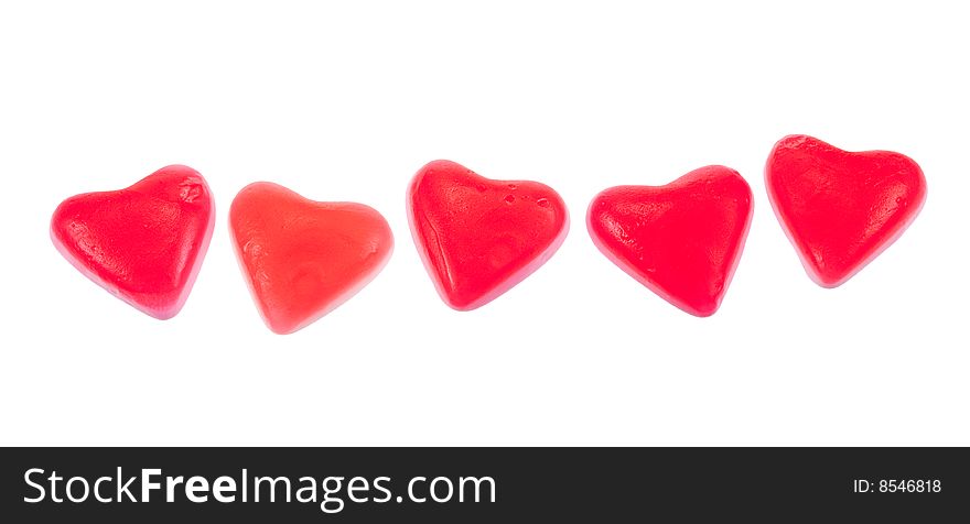 Valentine's hearts candy, isolated on a white background