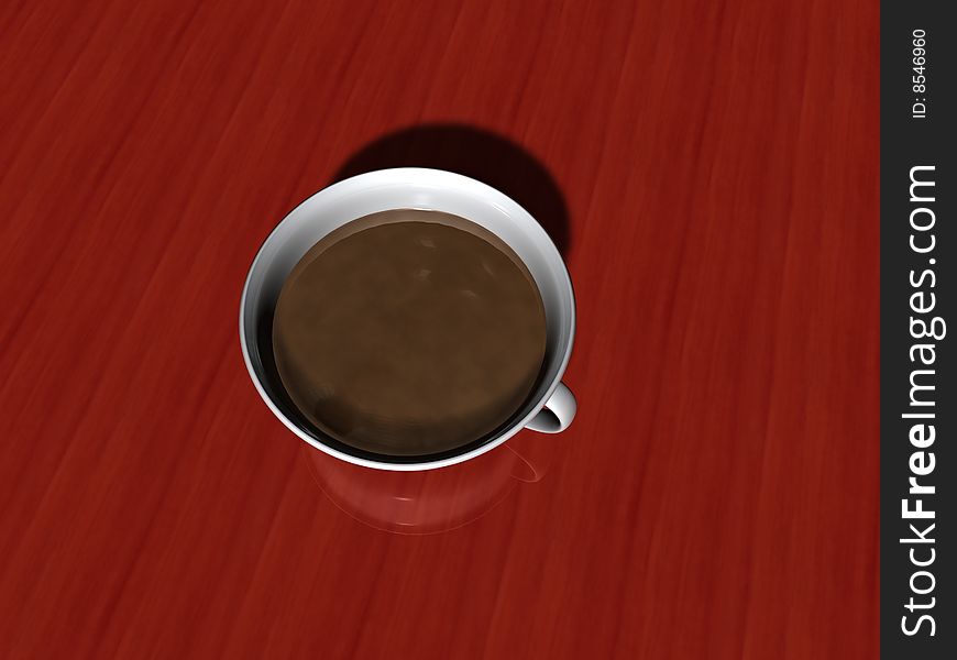 3D image,a cup of coffee.
