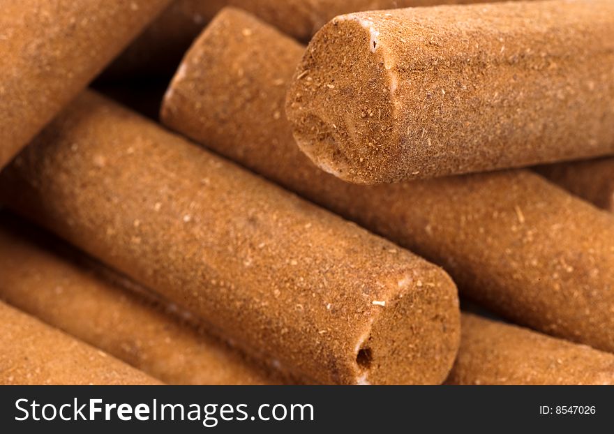 Cinnamon candy sticks isolated on a white background