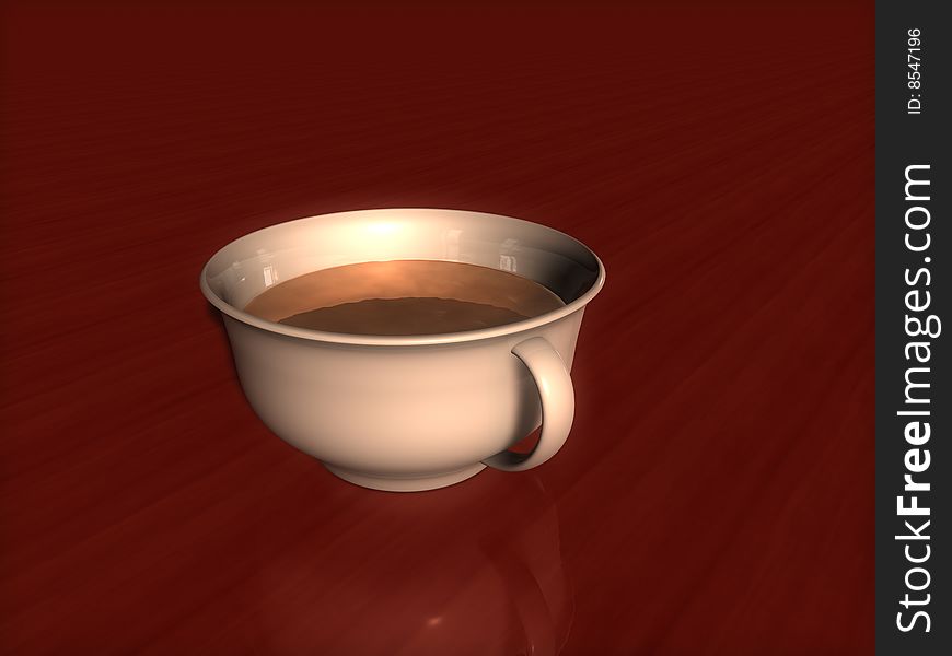3D image,a cup of coffee.