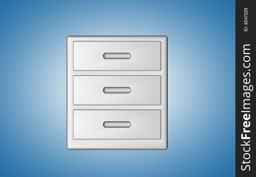 3d illustration of a file cabinet.