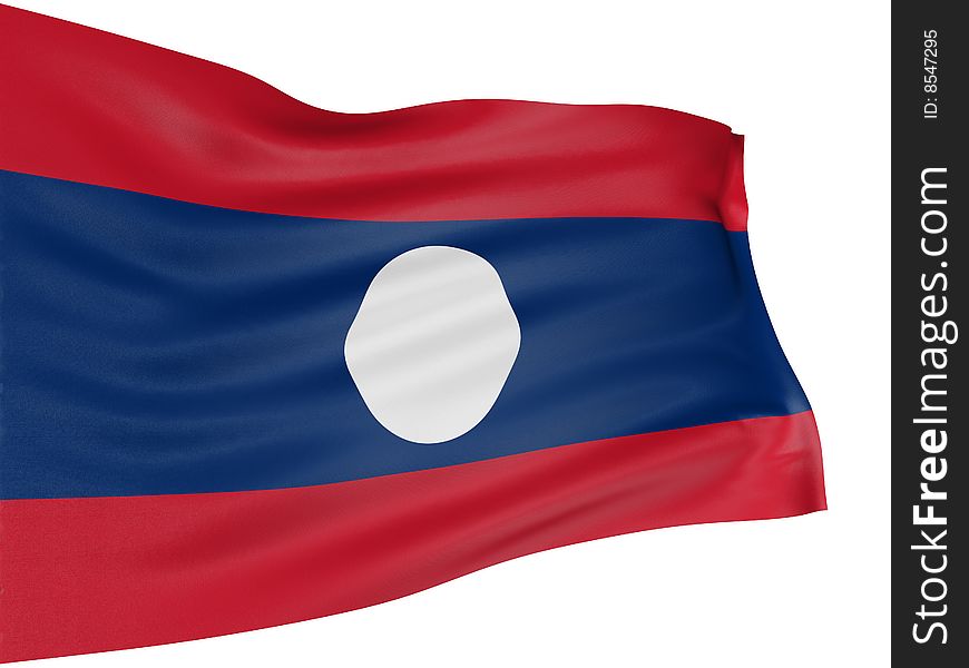 3D Flag Of Laos