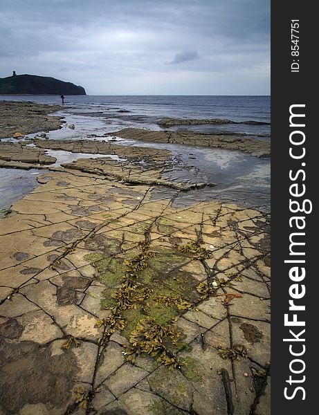 The rocky beach at Kimmeridge Bay. The rocky beach at Kimmeridge Bay.