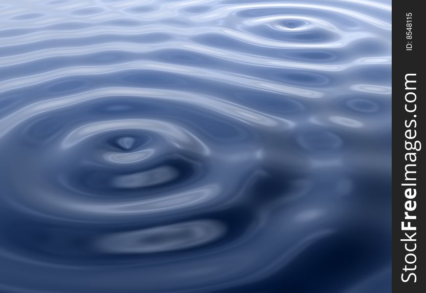 3d Rendering of water ripples.