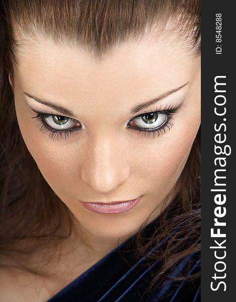 Portrait of beautiful woman with a look sullenly. Portrait of beautiful woman with a look sullenly
