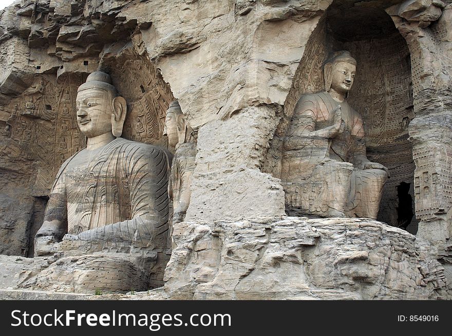 The biggest stone carving in Yungang Grottoes, Datong, Shanxi province,  China. The biggest stone carving in Yungang Grottoes, Datong, Shanxi province,  China.