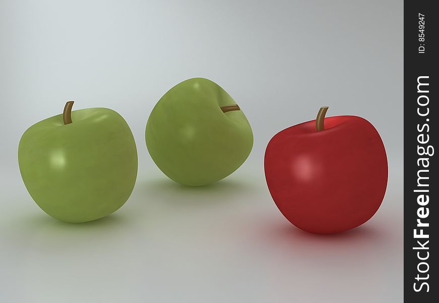 Apples 3d max, visualization in 3d max