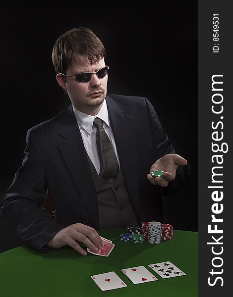 Man playing poker