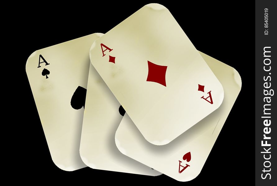 Poker playing cards - aces. Poker playing cards - aces