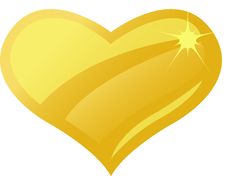 Golden Amber Heart/eps Royalty Free Stock Photo