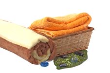 Towels With Wonderful Stones Stock Photo