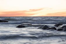 Sea At Sunset Royalty Free Stock Photography Sea At Sunset Royalty Free Stock Photography