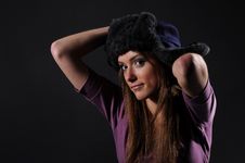 Woman In A Fancy Russian Hat Stock Image Woman In A Fancy Russian Hat Stock Image