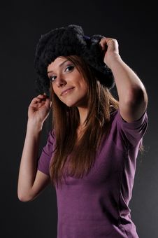 Woman In A Fancy Russian Hat Stock Photos Woman In A Fancy Russian Hat Stock Photos