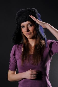Woman In A Fancy Russian Hat Stock Image Woman In A Fancy Russian Hat Stock Image