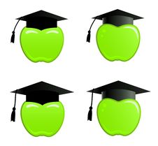 Apple In Graduation Cap Royalty Free Stock Photography Apple In Graduation Cap Royalty Free Stock Photography