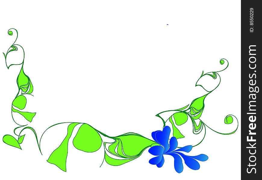 Vine frame with blue flower. AI file is attached.