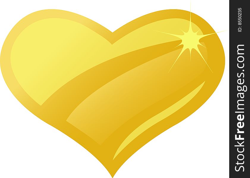 Illustration of a clear golden amber or glass heart symbolizing purity. Illustration of a clear golden amber or glass heart symbolizing purity