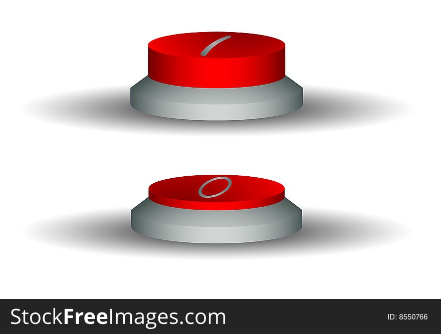 Two red buttons. A vector. Without mesh.